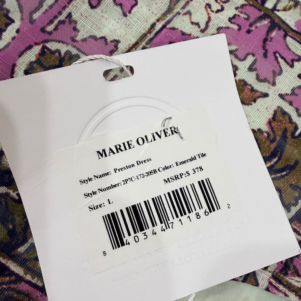 NWT Marie Oliver Preston Dress Purple Large Tiered Ruffle Mini Maximalism Boho - Picture 6 of 9